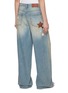 Front View - Click To Enlarge - GOODBAI - Star Appliqué Distressed Light Wash Jeans
