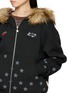  - GOODBAI - Star Print Faux Fur Trim Hooded Zip Jacket