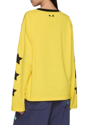 Back View - Click To Enlarge - GOODBAI - Printed Star Sleeves Graphic Print Long Sleeve T-Shirt