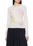 GOODBAI Long Sleeve Star Print Striped Wool Blend Knit Top