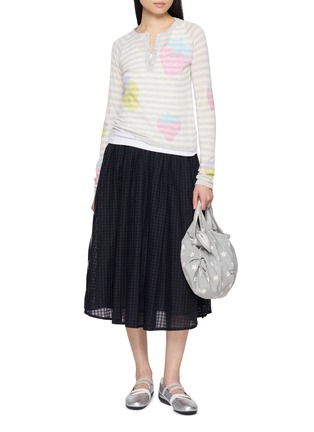 Figure View - Click To Enlarge - GOODBAI - Long Sleeve Star Print Striped Wool Blend Knit Top