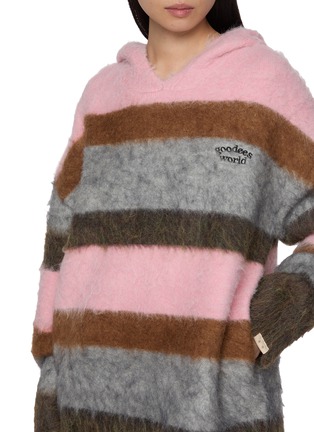  - GOODBAI - Robot Cat Oversized Stripe Hooded Sweater