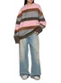 Figure View - Click To Enlarge - GOODBAI - Robot Cat Oversized Stripe Hooded Sweater
