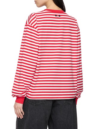Back View - Click To Enlarge - GOODBAI - Long Sleeve Strawberry Print Striped Top