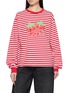 GOODBAI Long Sleeve Strawberry Print Striped Top