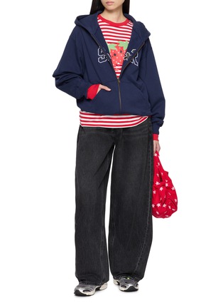 Figure View - Click To Enlarge - GOODBAI - Long Sleeve Strawberry Print Striped Top