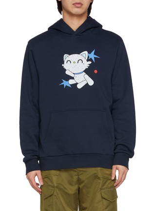 Detail View - Click To Enlarge - GOODBAI - Robot Cat Graphic Oversized Hoodie