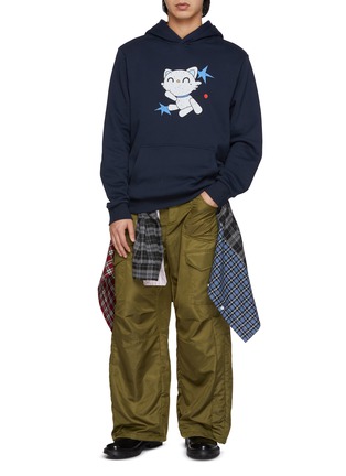 Detail View - Click To Enlarge - GOODBAI - Robot Cat Graphic Oversized Hoodie