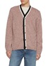 BARRIE Two Tone Pipping Cashmere Knit Cardigan