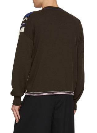 Back View - Click To Enlarge - BARRIE - Striped Cashmere Knit Cardigan