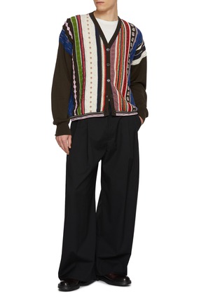 Figure View - Click To Enlarge - BARRIE - Striped Cashmere Knit Cardigan