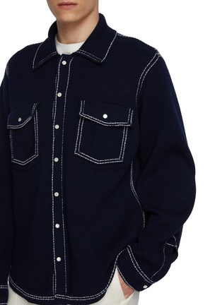  - BARRIE - Contrast Stitch Cashmere Cotton Denim Overshirt
