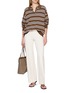 Figure View - Click To Enlarge - HIGH SPORT - Willa Tonal Stripe Pants