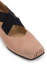 Detail View - Click To Enlarge - UMA WANG - Crisscross Elastic Band Leather Ballerina Flats