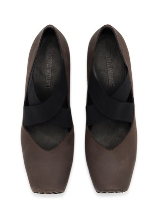 Detail View - Click To Enlarge - UMA WANG - 45 Crisscross Elastic Band Leather Ballerina Pumps