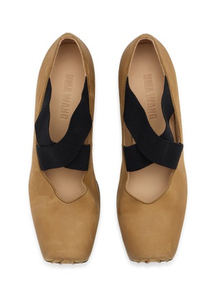 Detail View - Click To Enlarge - UMA WANG - 45 Crisscross Elastic Band Leather Ballerina Pumps