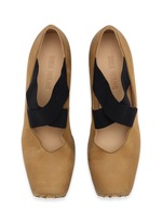 UMA WANG | 45 Crisscross Elastic Band Leather Ballerina Pumps