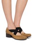 Figure View - Click To Enlarge - UMA WANG - 45 Crisscross Elastic Band Leather Ballerina Pumps