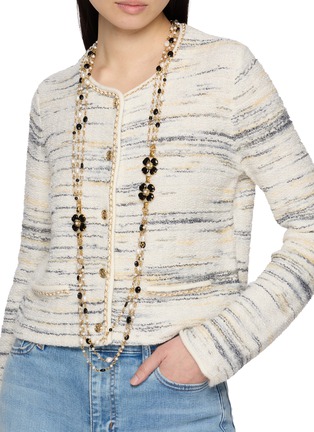 Figure View - Click To Enlarge - GOOSSENS - Trèfle 24K Gold Plated Brass Agate Pearl Long Necklace