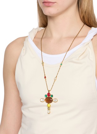 Figure View - Click To Enlarge - GOOSSENS - Lagune Natural Stone Cross Pendant Necklace