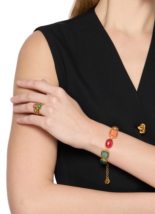 Figure View - Click To Enlarge - GOOSSENS - Cabochons 24K Gold Plated Brass Bracelet