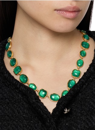 Figure View - Click To Enlarge - GOOSSENS - Cabochons 24K Gold Plated Brass Necklace