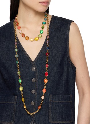 Figure View - Click To Enlarge - GOOSSENS - Cabochons 24K Gold Plated Brass Necklace