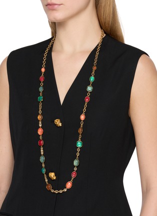 Figure View - Click To Enlarge - GOOSSENS - Cabochons 24K Gold Plated Brass Necklace