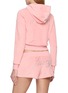 Back View - Click To Enlarge - SPORTY & RICH - x Juicy Couture Script Zip Up Cotton Velour Hoodie