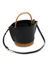 Detail View - Click To Enlarge - SACAI - Medium Leather Rattan Basket Bag