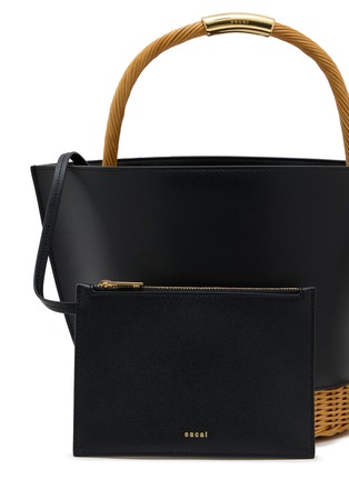  - SACAI - Medium Leather Rattan Basket Bag