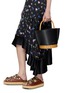 Front View - Click To Enlarge - SACAI - Medium Leather Rattan Basket Bag
