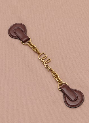 Detail View - Click To Enlarge - CHLOÉ - Leather Chain Fringe Wool Scarf