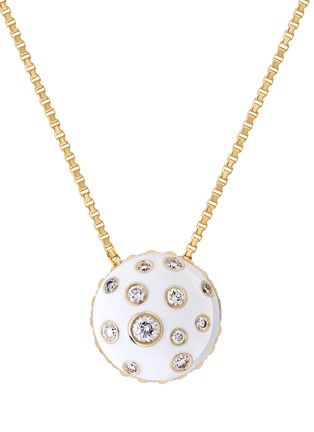 Main View - Click To Enlarge - STATE PROPERTY - Toadstool 18K Gold Diamond Enamel Bone White Pendant