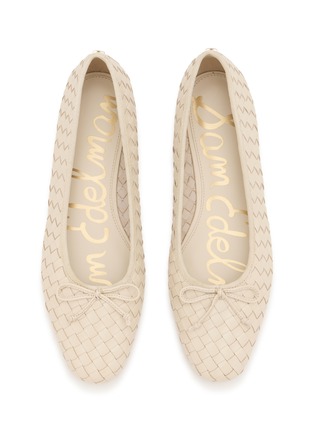 Detail View - Click To Enlarge - SAM EDELMAN - Ruthie Woven Leather Ballerina Flats