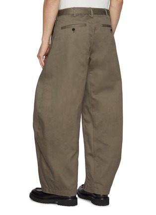 Back View - Click To Enlarge - SACAI - Curved Leg Belted Cotton Chino Pants