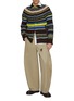 Figure View - Click To Enlarge - SACAI - Curved Leg Belted Cotton Chino Pants