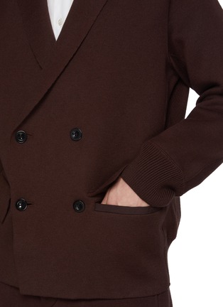  - SACAI - Double Breasted Cotton Cashmere Knit Blazer