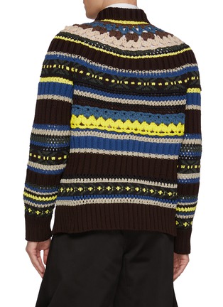 Back View - Click To Enlarge - SACAI - Fairisle Pattern Knit Jacket