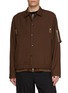 SACAI Hybrid Layered Hem Wool Blend Shirt Jacket