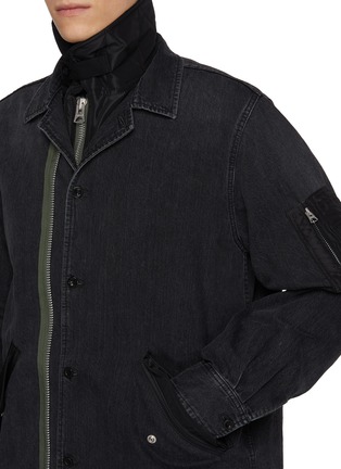  - SACAI - Dark Wash Hybrid Dual Fastening Denim Jacket