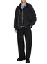 Figure View - Click To Enlarge - SACAI - Dark Wash Hybrid Dual Fastening Denim Jacket
