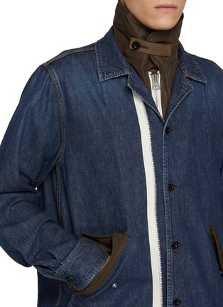  - SACAI - Medium Wash Hybrid Dual Fastening Denim Jacket