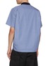 Back View - Click To Enlarge - SACAI - Balloon Shape Zip Up Striped Cotton Poplin Polo Shirt