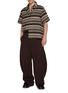 Figure View - Click To Enlarge - SACAI - Horizontal Stripe Zip Up Cotton Poplin Polo Shirt