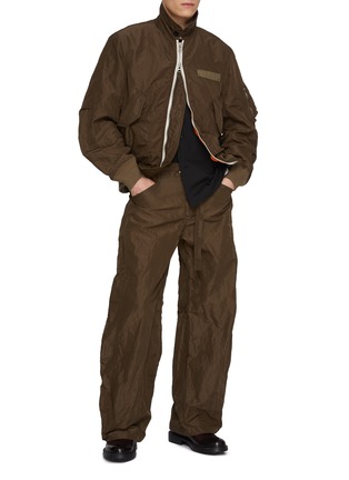 Figure View - Click To Enlarge - SACAI - Hybrid Underarm Panel Wool Blend Shirt