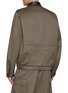 Back View - Click To Enlarge - SACAI - Zip Up Leather Trim Cotton Chino Jacket