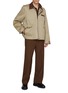 Figure View - Click To Enlarge - SACAI - Leather Trim Zip Up Cotton Chino Jacket