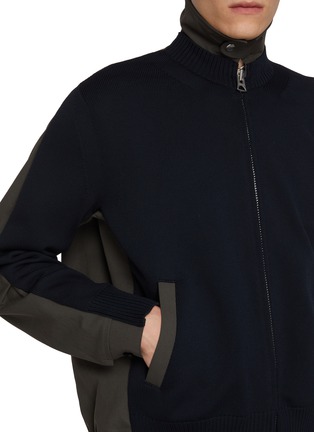  - SACAI - Hybrid Knit Sleeve Weather Cloth Zip Up Jacket