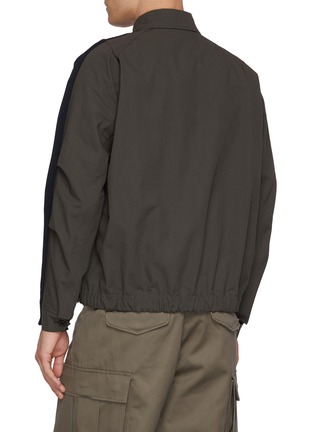 Back View - Click To Enlarge - SACAI - Hybrid Knit Sleeve Weather Cloth Zip Up Jacket